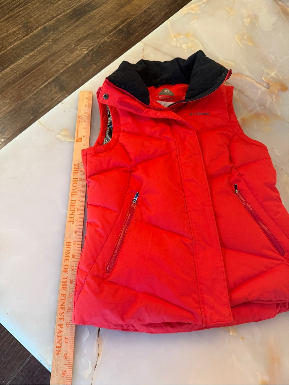 Columbia Kids Bright Red Puffer Vest with Black Collar